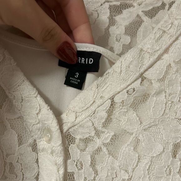White Lace Torrid Dress Size 3 - Picture 4 of 4